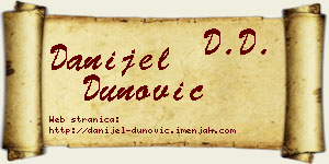 Danijel Dunović vizit kartica